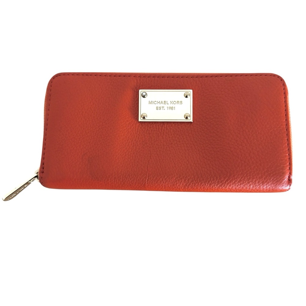 Michael Kors Vibrant Orange Jet Set Leather Wallet